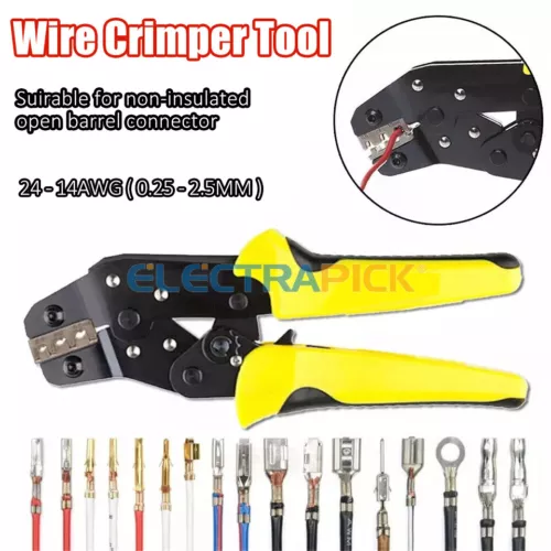 PRIME - Ratchet Crimper Plier Crimping Tool Cable Wire Connectors Electrical Terminals