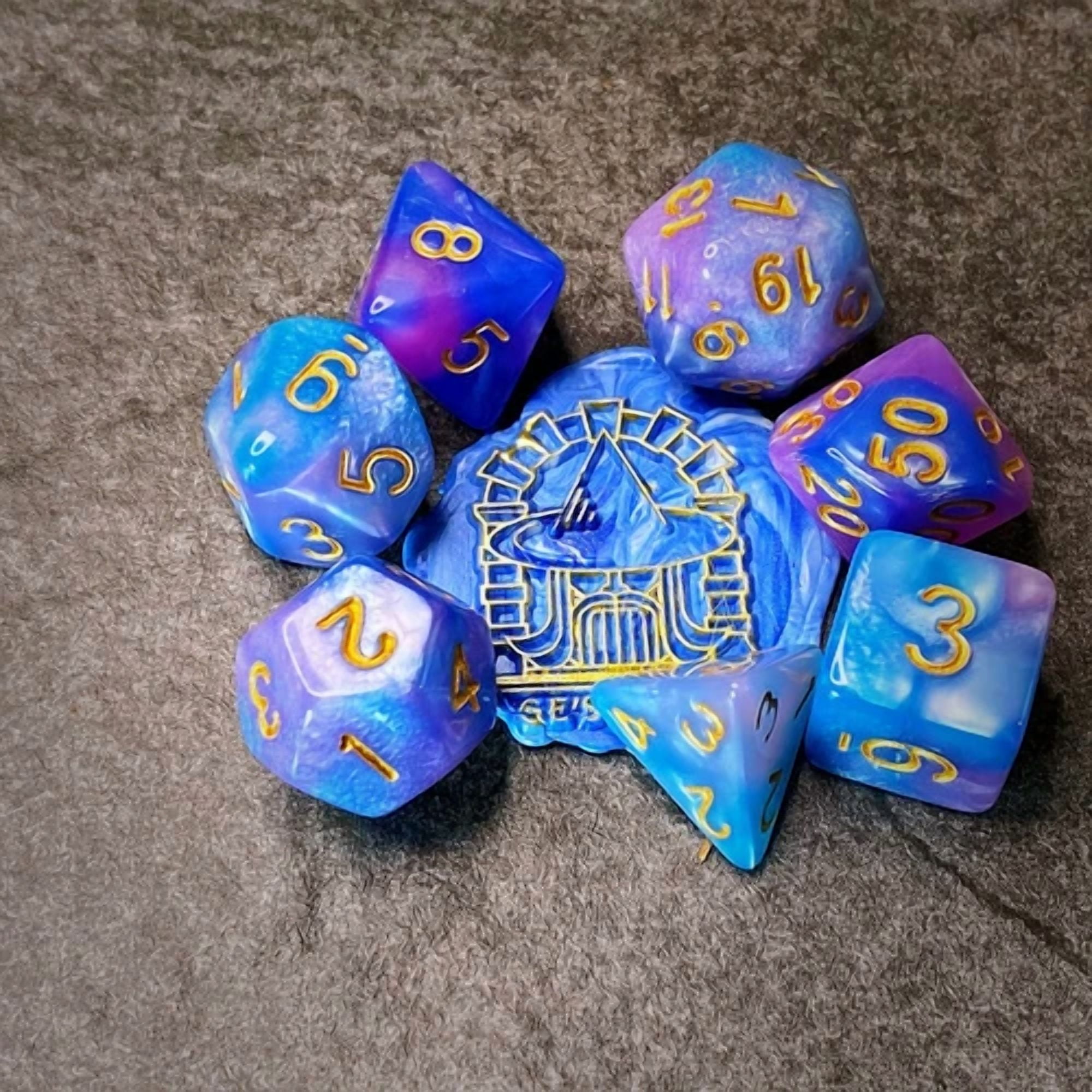 PRIME- Sage'S Stones - Purp/Blue Acrylic Polyhedral Dice Set Rpg Dnd Dungeons Dragons