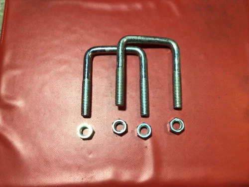 PRIME - Square U Bolt 3/8 Dia. X 2In Wide X 2-3/4 In Legs, W/ Nuts Zinc Plated (2 Pcs)