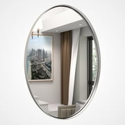 PRIMEPLUS Modern Wall Mirror, Oval Mirror with Metal Framed, Bathroom Mirror with Round Corner Vanity Mirror for Vertical/Horizontal 22W * 30H Inches