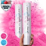 PrimePure Gender Reveal Powder Cannon   2 Pack, Pink, Party Smoke Powder