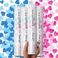 thumbnail image 1 of PrimePure Gender Reveal Confetti Cannon – 4 Pack, Pink & Blue, Heart Paper Confetti, 1 of 9