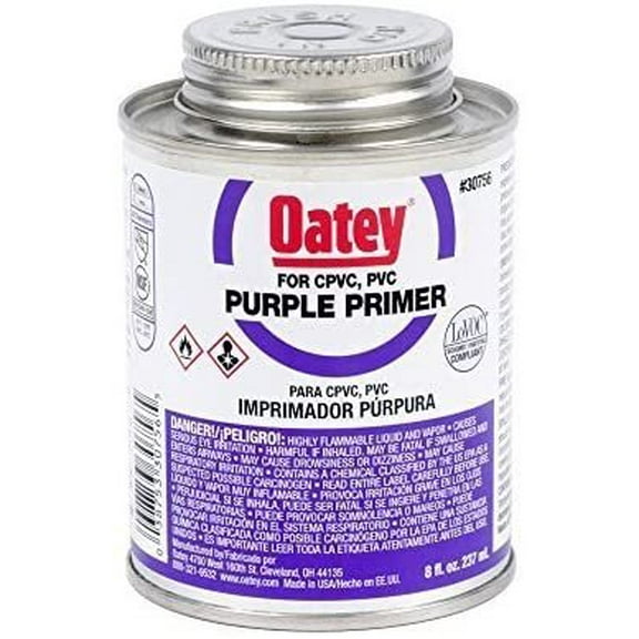 Oatey Purple Primer for PVC and CPVC Pipe and Fittings - 8oz - Purple