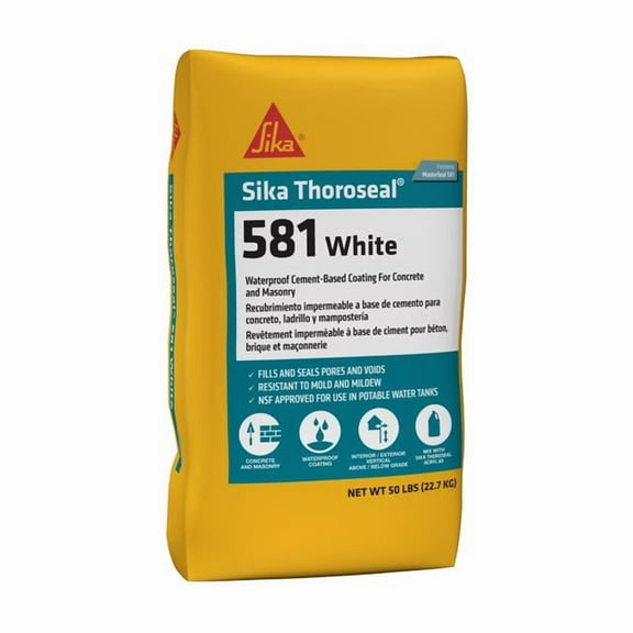 PRIMESOURCE BUILDING PROD. Waterproof Coating, Cement Based, White, 50-Lb. T4002