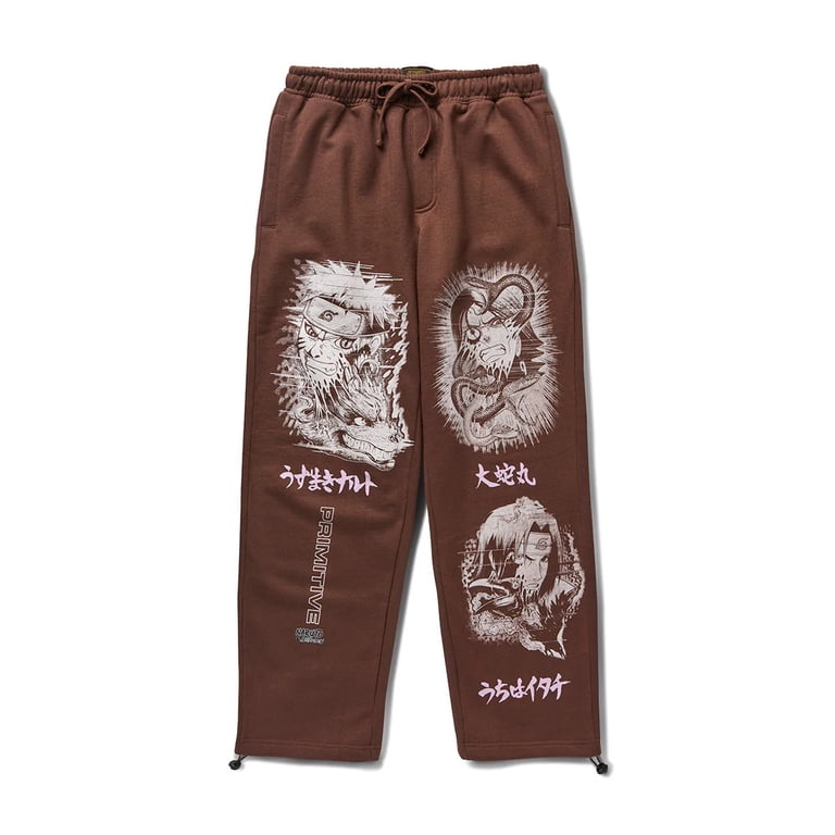 PRIMITIVE x NARUTO Village Sweatpants Brown Size X-Large Anime