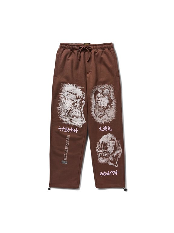 x NARUTO Village Sweatpants Brown Size X-Large Anime Merch **New**