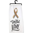 thumbnail image 1 of PRIMITIVES BY KATHY United In Love Rainbow Ribbon Dish Towel in White, 1 of 2