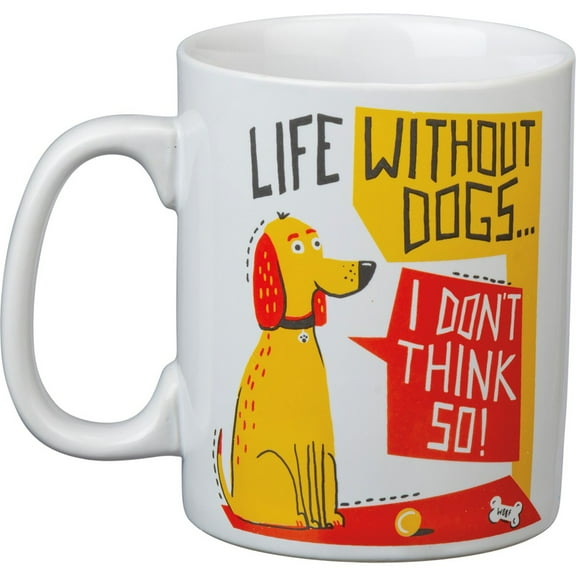 PRIMITIVES BY KATHY Whimsically Inspired Stoneware Coffee Mug - Life Without Dogs