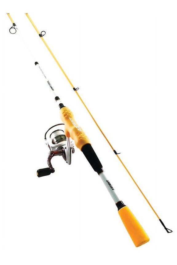 Primo Comfort Grip Fishing Rod and Reel Combo, Orange, 5.1:1 Gear Ratio and 4+1 Ball Bearings, 2000 Size Reels, Reduce Hand Fatigue and Irritation, Spinning Pole for Freshwater Fish