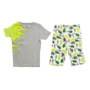 PRINCE OF SLEEP Boys' Short Sleeve Cotton Pajama Sets (White - Spaceman Rocket Short Sleeve With Short, 7 Years)