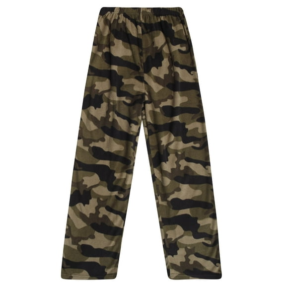 PRINCE OF SLEEP Plush Pajama Pants - Fleece PJs for Boys (Camouflage Micro Fleece, 5-6 Years)