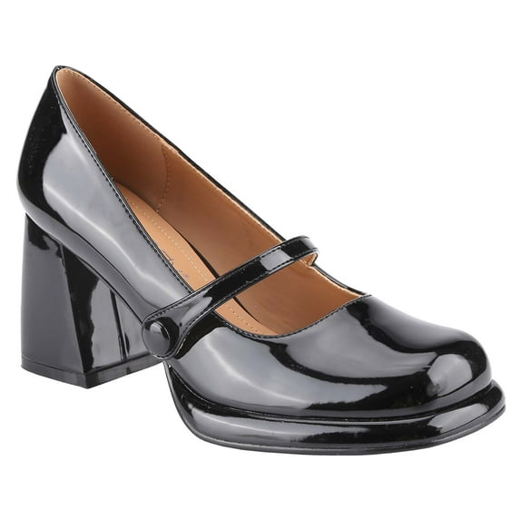 【PRINCESS-12】Fashionable Mary Jane Pumps For Women, Square Toe Chunky Heeled Pumps Shoe Girl Walking Shoes Stylish Classy Footwear High Heels Elegant High Heel Rubber Leather