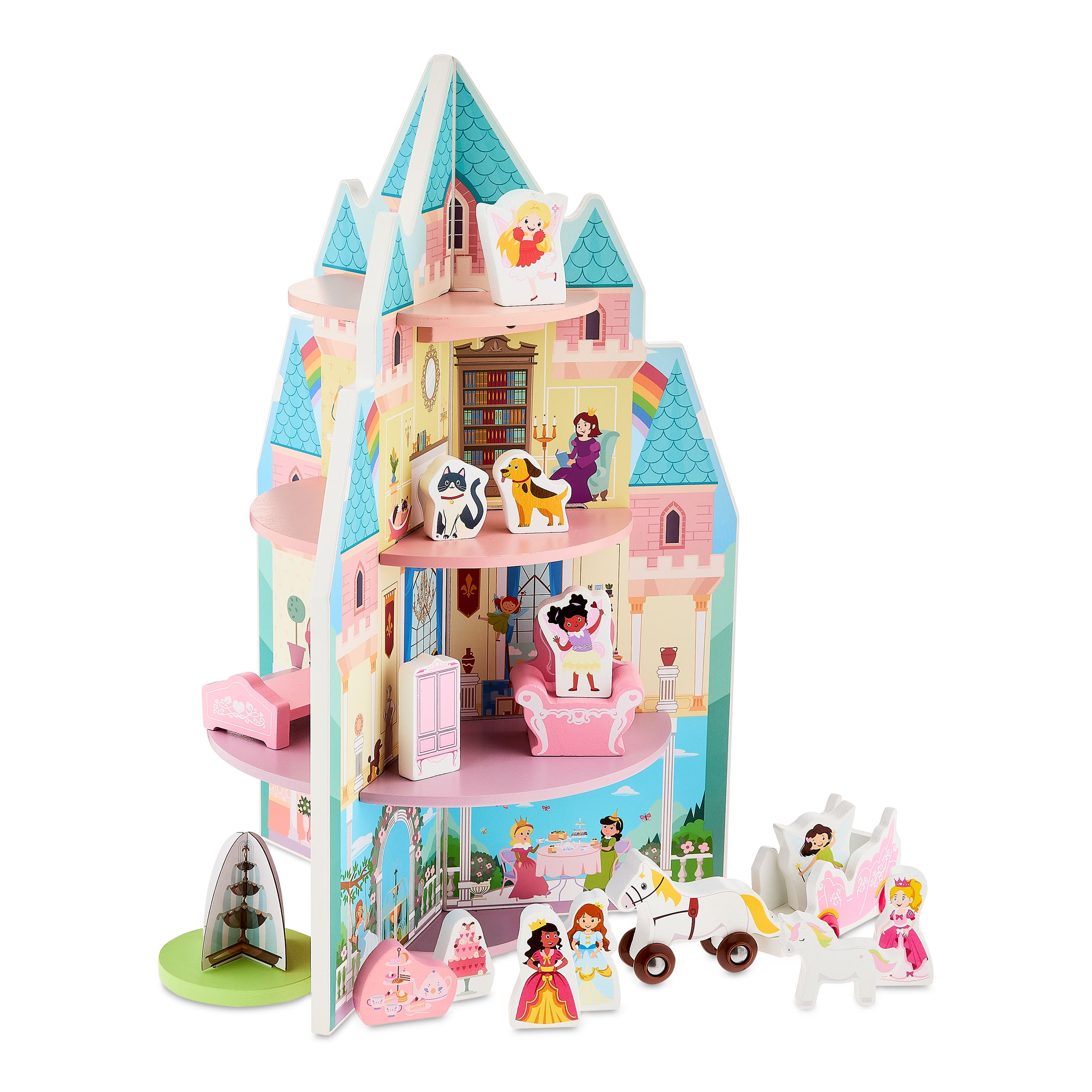 Walmart savings: Spark Create Imagine Wooden Princess Castle Play Set for Ages Three Years and Older