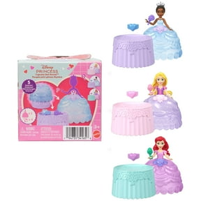 Disney Princess Valentine Cupcake Small Doll Reveal with 5 Surprises Including Heart Ring for Child (Dolls May Vary)