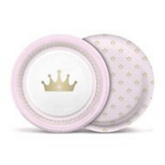 PRINCESS KINGDOM 16 Paper Plates 18 CM | Princess Baby Shower | Girl Birthday Party Gift Box | Girl Party Supplies
