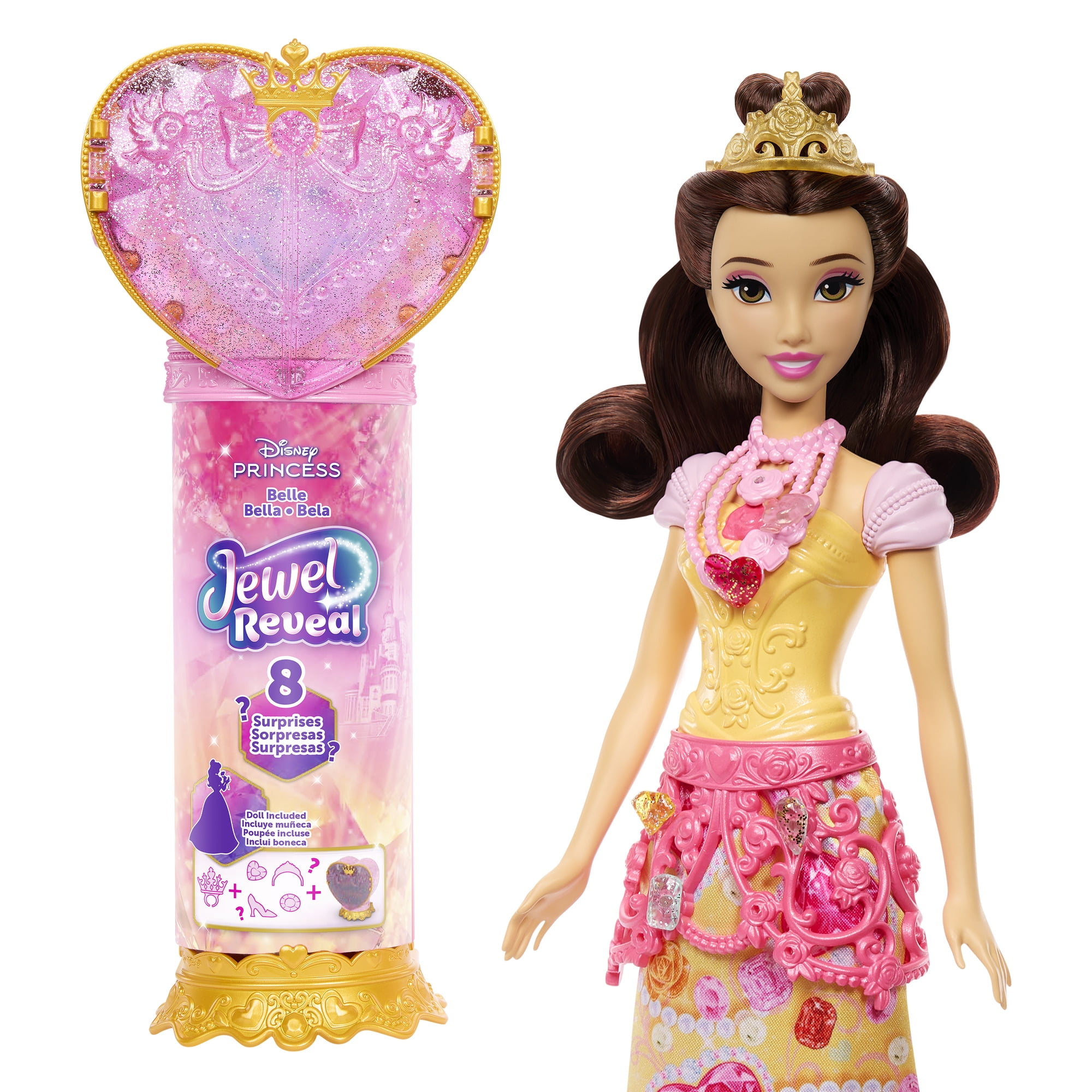 Disney Princess Jewel Reveal Fashion Doll with 8 Surprises Including Gem Box & 10 Accessories