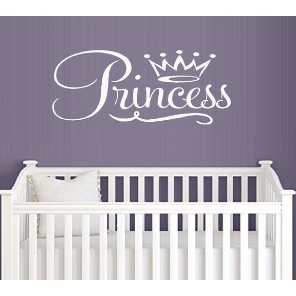 PRINCESS ~ WALL DECAL, HOME DECOR 10" X 24" Wht