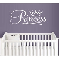 PRINCESS ~ WALL DECAL, HOME DECOR 10" X 24" Wht