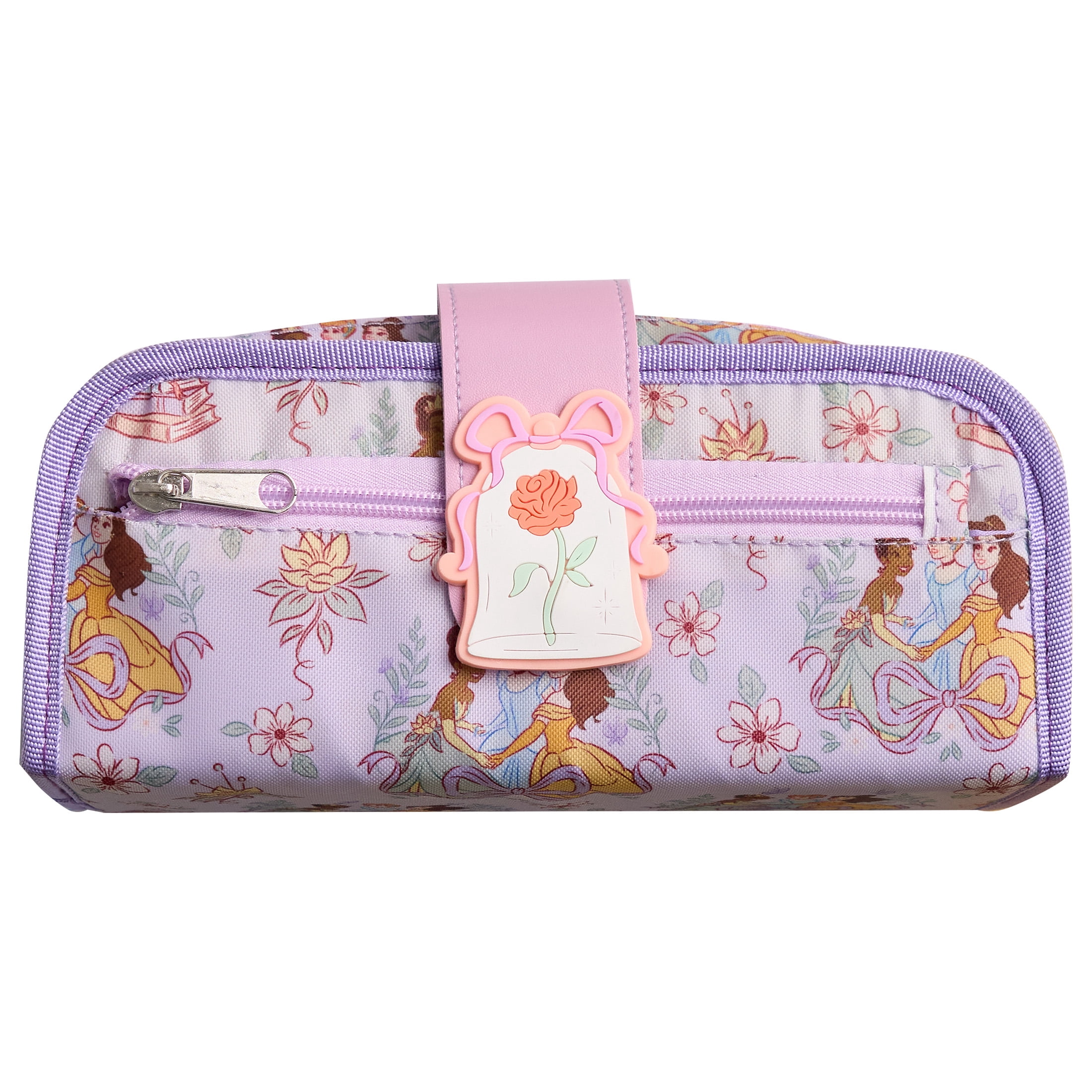 Disney Princess Utility Pencil Pouch with Zipper Closure, Purple