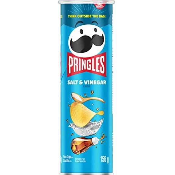 Pringles Salt and Vinegar Chips, 156g/5.50oz
