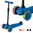 thumbnail image 1 of PRINIC 3 wheel Kick Scooter for Kids with Light-up Wheels and Adjustable Height for 2-7 Years Old Ages Girls Boys Toddlers & Children, Lean to Steer, Blue, 1 of 9