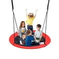 thumbnail image 1 of PRINIC 43" 700LBS Saucer Tree Swing for Kids, Waterproof Flying Saucer Swing with Swivel, Hanging Straps, Adjustable Ropes, Round Mat Spinner Swing for indoor/playground swing set, Red, 1 of 8
