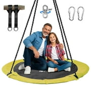 PRINIC 43" Saucer Tree Swing for Kids, Waterproof Flying Saucer Swing for indoor/playground Textilene fabric seat & Stainless steel frame