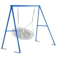 thumbnail image 1 of PRINIC A Frame Swing Stand Heavy Duty Sturdy Metal Frame Large Size with Ground Anchored All Weather Usage for Backyard, 71" Height Holds Up to 550lbs (Swing NOT Included), 1 of 10