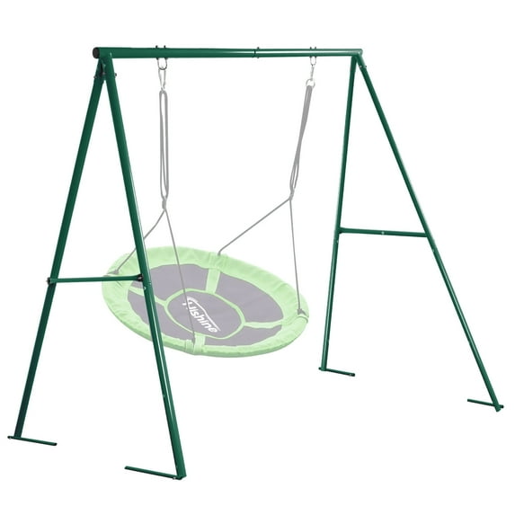 PRINIC A Frame Swing Stand Heavy Duty Sturdy Metal Frame Large Size with Ground Anchored All Weather Usage for Backyard, 71" Height Holds Up to 550lbs (Swing NOT Included)