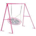 thumbnail image 1 of PRINIC A Frame Swing Stand Heavy Duty Sturdy Metal Frame Large Size with Ground Anchored All Weather Usage for Backyard, 71" Height Holds Up to 550lbs (Swing NOT Included), 1 of 10