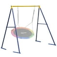 thumbnail image 1 of PRINIC A Frame Swing Stand Heavy Duty Sturdy Metal Frame Large Size with Ground Anchored All Weather Usage for Backyard, 71" Height Holds Up to 550lbs (Swing NOT Included), 1 of 10