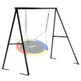 thumbnail image 1 of PRINIC A Frame Swing Stand Heavy Duty Sturdy Metal Frame Large Size with Ground Anchored All Weather Usage for Backyard, 71" Height Holds Up to 550lbs (Swing NOT Included), 1 of 10