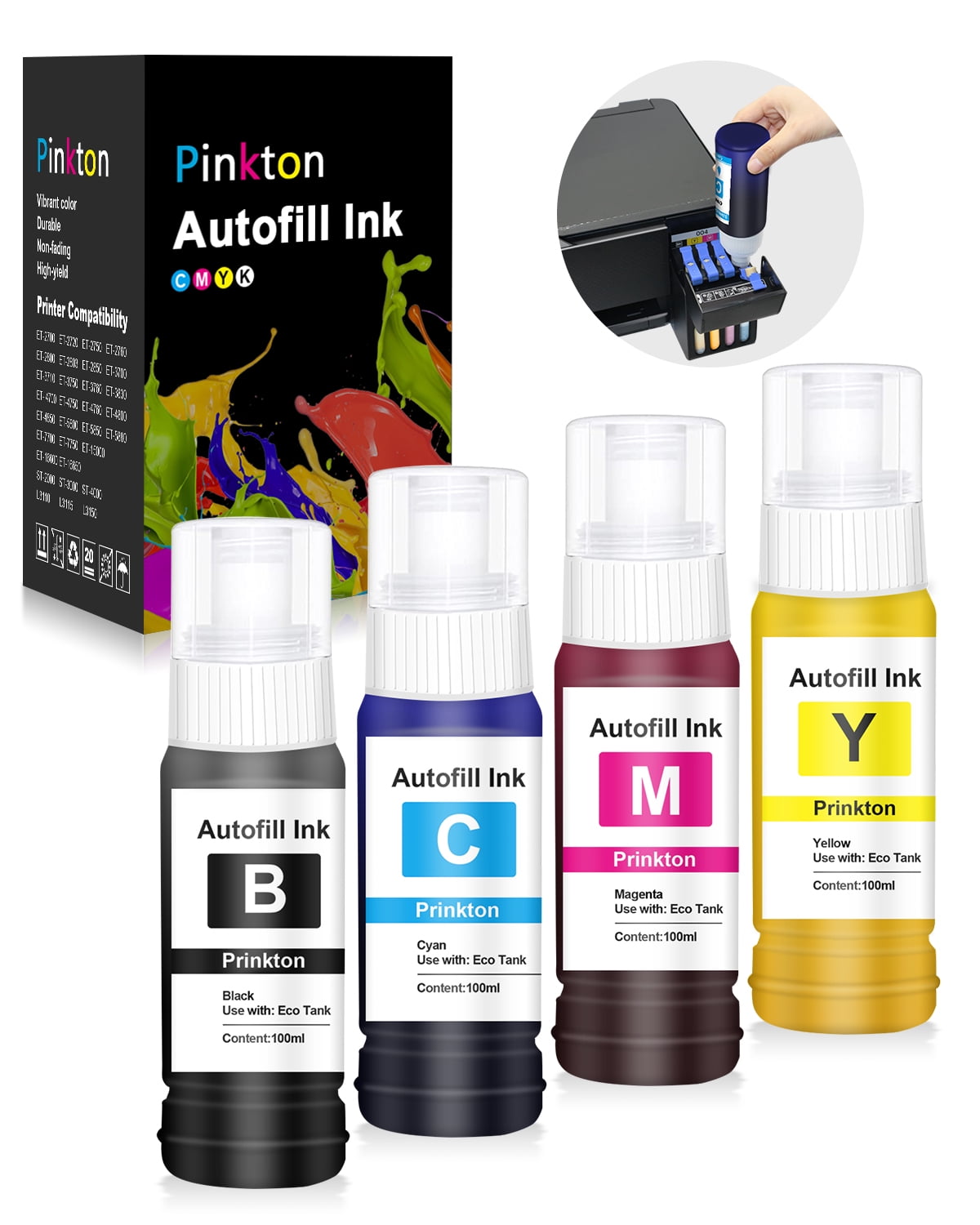PRINKTON Sublimation Ink for Epson 2803, 400ML Autofill Sublimation Ink