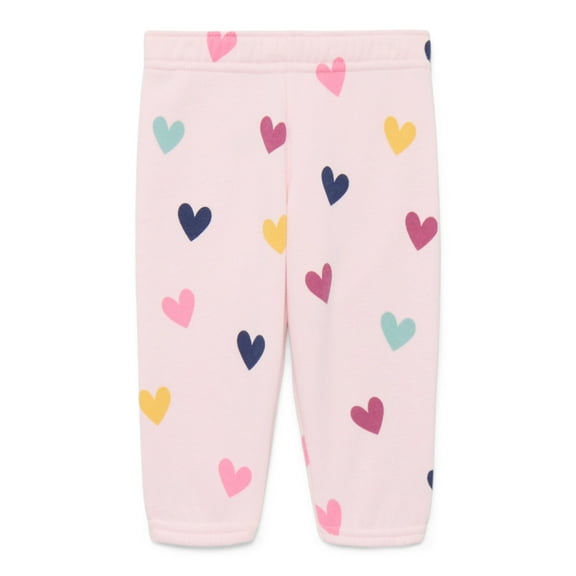 Garanimals Baby Girls Printed Fleece Joggers, Sizes 6M-24M