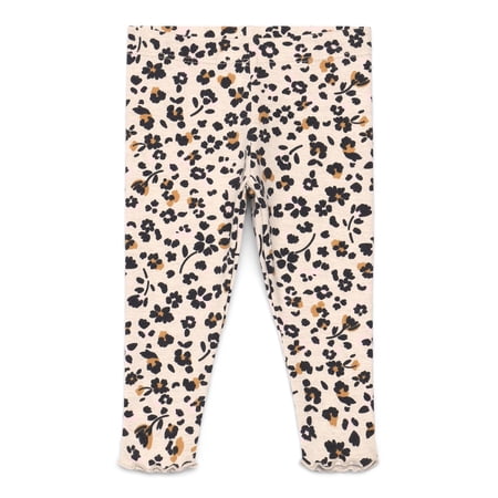 Garanimals Baby Girl Print Jersey Leggings with Lettuce-Edge Hem, Sizes 0M-24M
