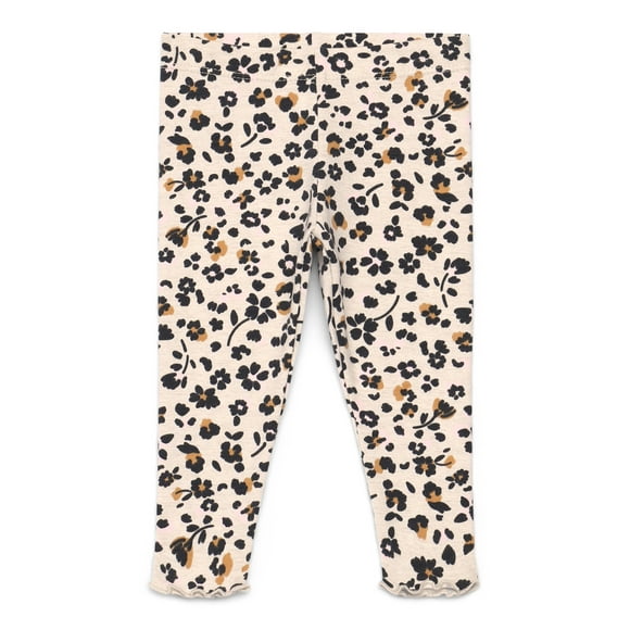 Baby Girls Print Jersey Leggings with Lettuce-Edge Hem, Sizes 0M-24M