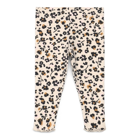 Garanimals Baby Girls Print Jersey Leggings with Lettuce-Edge Hem, Sizes 0M-24M