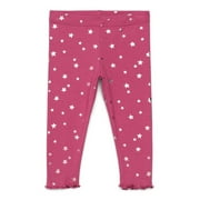 Garanimals Baby Girls Print Jersey Leggings with Lettuce-Edge Hem, Sizes 0M-24M