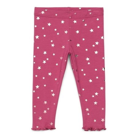 Garanimals Baby Girls Print Jersey Leggings with Lettuce-Edge Hem, Sizes 0M-24M