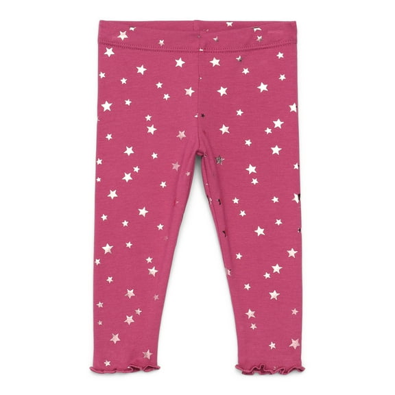 Garanimals Baby Girls Print Jersey Leggings with Lettuce-Edge Hem, Sizes 0M-24M
