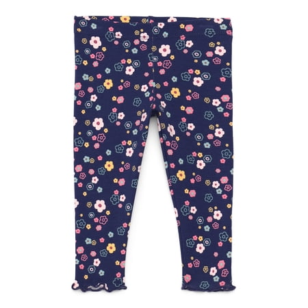 Garanimals Baby Girls Print Jersey Leggings with Lettuce-Edge Hem, Sizes 0M-24M