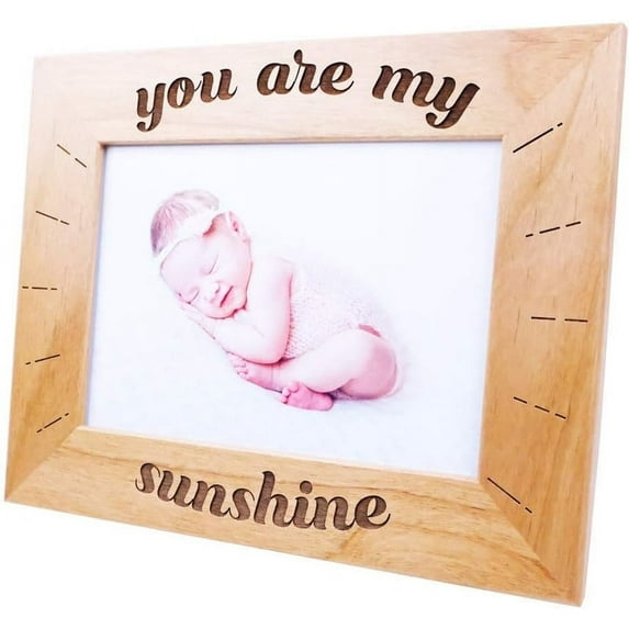 PRINT SUPREMACY You are My Sunshine-Wood Photo Frame with Glass, Baby Picture Frame,Grandchildren Picture Frame,Love Picture Frame,Baptism Gift, Pregnant Announcement (4x6 Horizontal)