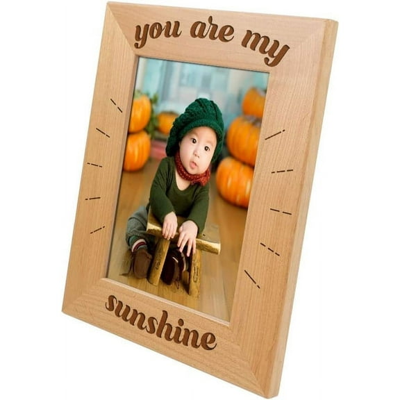 PRINT SUPREMACY You are My Sunshine-Wood Photo Frame with Glass,Baby Picture Frame,Grandchildren Picture Frame,Love Picture Frame,Baptism Gift, Pregnant Announcement (4x6 Vertical)