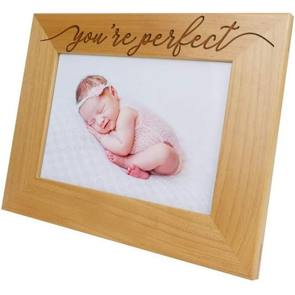 PRINT SUPREMACY You're Perfect Picture Frame with Glass Front, Happy Birthday, Birthday for Men Women Baby Toddler Gift, Sonogram Picture Frame, Pregnancy Kid (4x6 Horizontal)