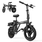 PRINTE N14 Class 2 Electric Bike Black 500W 48V 20MPH, 14' Mini Ebike for City Commuter for Adult with Two Seats UL2849