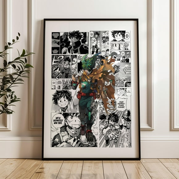 PRINTED My Hero Academia Deku Midoriya Izuku Manga Panels : Anime, Anime Satin
