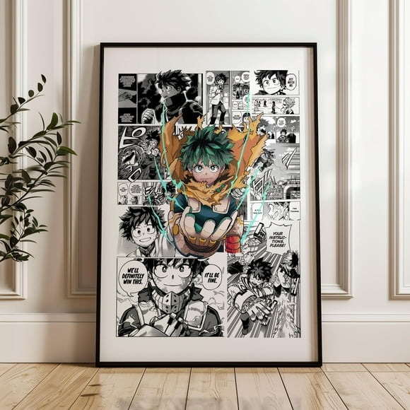 PRINTED My Hero Academia Deku Midoriya Izuku Manga Panels : Anime, Anime Satin