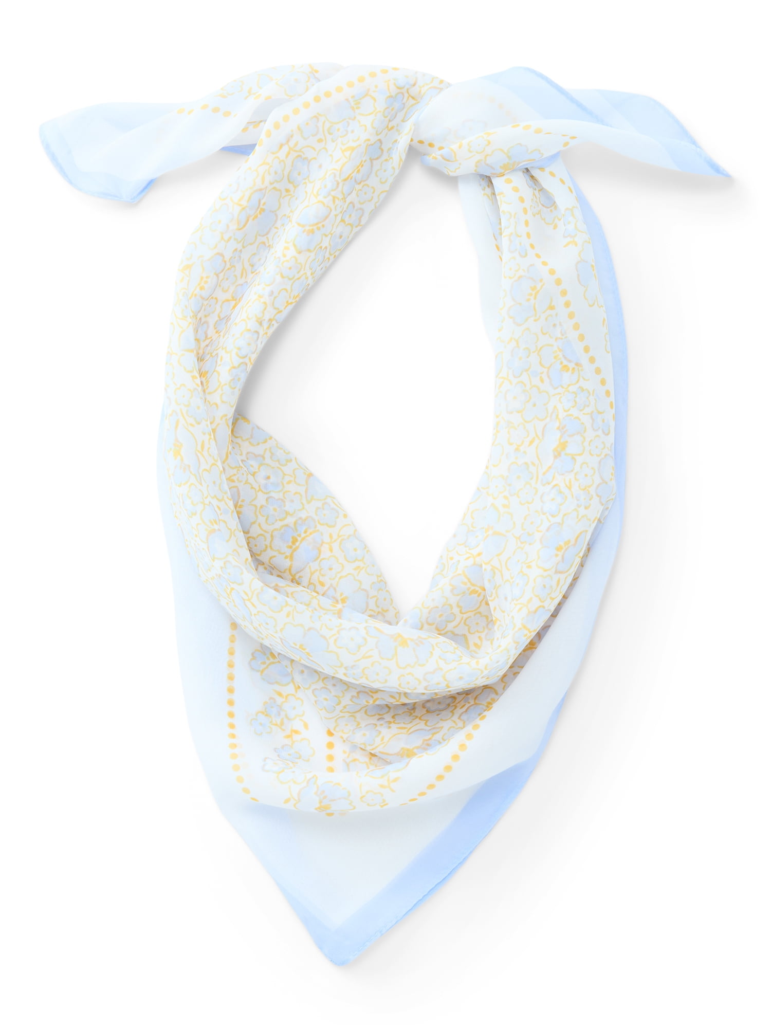 Time and Tru Women's Floral Print Square Scarf with Versatile Style