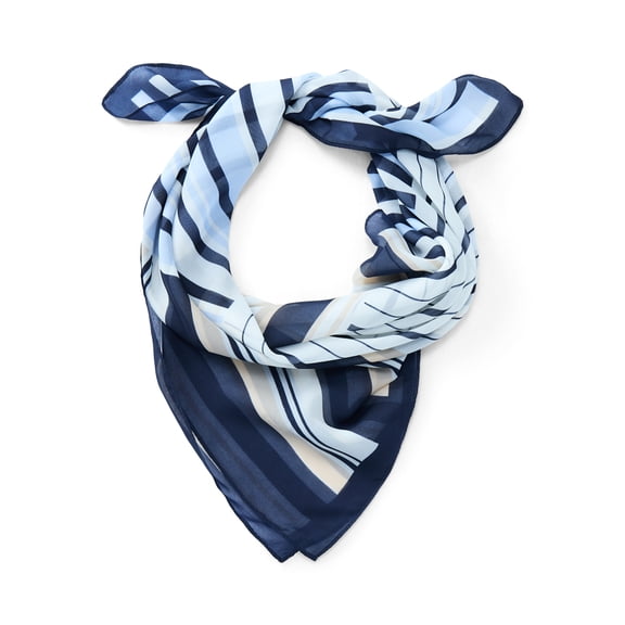 Time and Tru Women's Stripe Scarf for Adults with Bold Collage Pattern