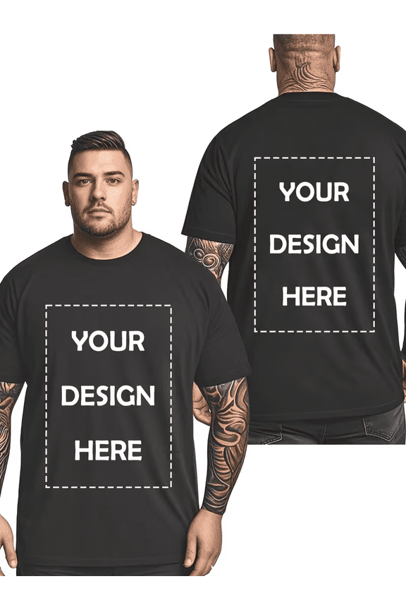 PRINTED IN USA,Custom T-Shirts Personalized Photo/Logo/Text Printing on Front & Back,White Short Sleeve Round Neck Casual Shirts,Bulk Orders for Team Uniforms,Events,Promotions-Upload Your Own Design
